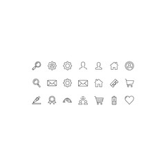 Icon set isolated on transparent background