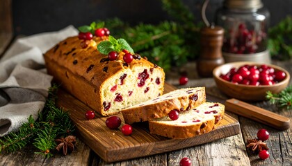 Festive Cranberry Loaf Cake - A Delicious Holiday Treat.