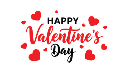  Happy Valentine's Day in a mix of colors on a white surface, featuring hearts for decoration, posters, banners, greeting cards, invites, advertising, and festive events.