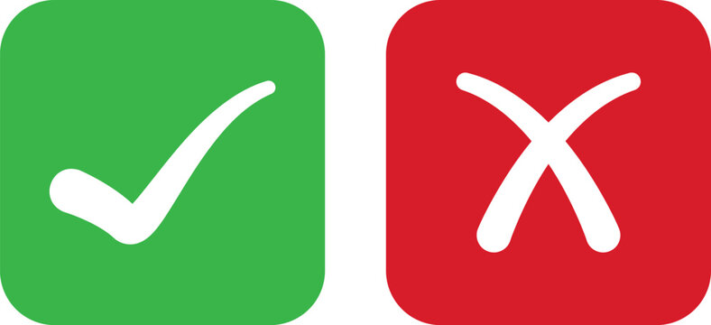 Checkmark and cross symbols