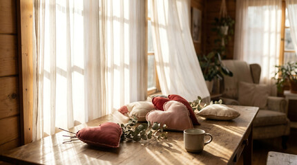 Valentine's Day Image Background. Photorealistic Image of Valentine's Day.