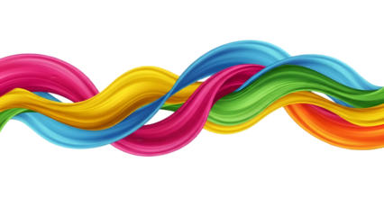 Holly day colorful ribbon waves vibrant art design seo friendly image