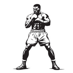 silhouette of a boxing athlete