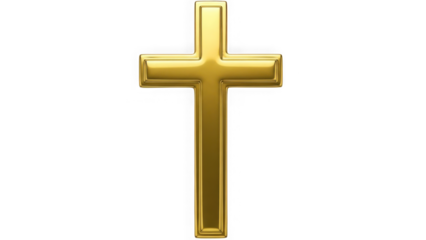 Golden christian cross on black background