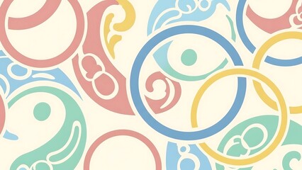 Fototapeta premium Colorful Abstract Pattern with Swirling Shapes.