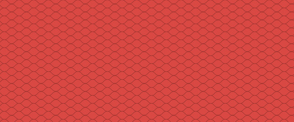 Snake skin background. Seamless pattern of squama, reptile scale. Chinese minimalistic grid art. Serpent surface texture in red and gold colors. Asian geometric ornament
