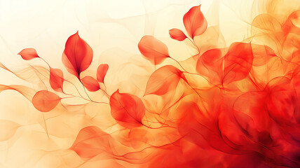Autumn-inspired abstract background with flowing organic lines and delicate floral textures