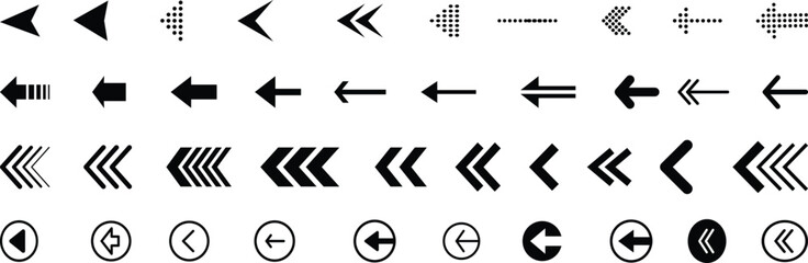 Arrow icon set, arrow cursor. Modern simple arrows. collection, different arrow signs, black arrows icons. Vector illustration. © MstAmena