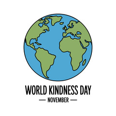 World Kindness Day graphic features Earth illustration and text for.