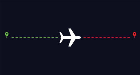Air travel path illustration vector.