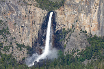 Bridalveil fall at Yosemite in spring