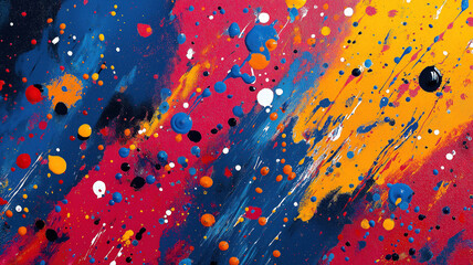 Vibrant splattering paint in bright colors for an energetic and artistic HD wallpaper