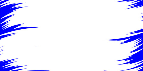 Obraz premium Abstract blue brush stroke frame on white background, dynamic paint splash border design suitable for banner, poster, flyer, social media, and modern graphic design background