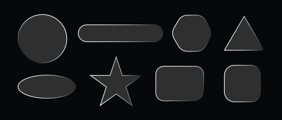  glass elements with liquid morphism effect for ui design and modern interfaces.