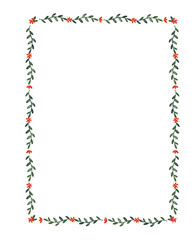 Obraz premium Beautiful Christmas frame in old vintage retro style. Ready to use Xmas clip art. Hand drawn new year print for invitation cards.