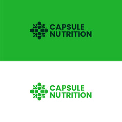 herbal capsules and leaves in lineart design style for herbal medicine, medical and pharmaceutical logos