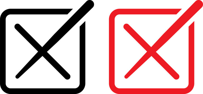 Two checkboxes with crosses