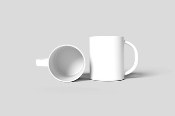 Blank mug mockup - 3D illustration