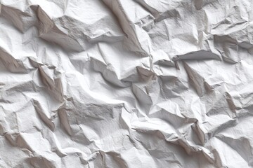 Fototapeta premium Crumpled white paper texture creating a background with rough surface and folds