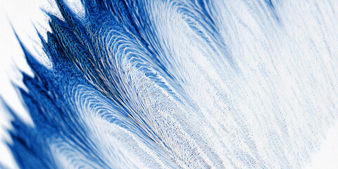 Abstract blue and white digital energy expanding, visualizing sound wave flow and data in a virtual realm