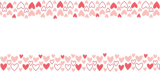 hearts background card banner frame card for valentine and wedding, heart love Paper cut decorations for Valentine's day border design