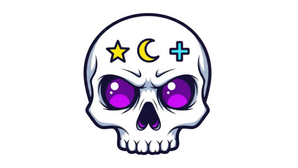 Skull with celestial symbols