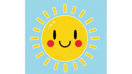 Happy sun shining brightly