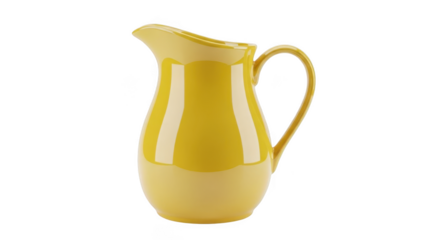 Bright yellow ceramic pitcher