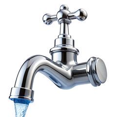 Silver Tap Water Flowing Out