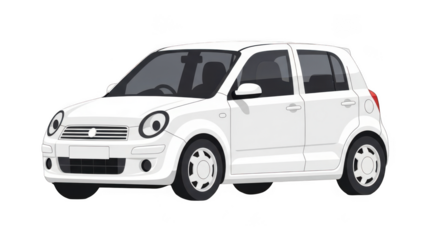 Compact white hatchback car