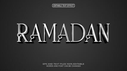Ramadan silver style text effect editable
