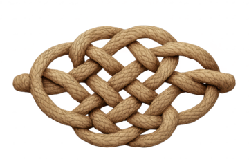 Celtic knot, rope intertwine on transparent background illustration art.