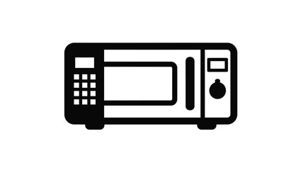 Fototapeta premium Simple black microwave appliance illustration a modern kitchen tool silhouette
