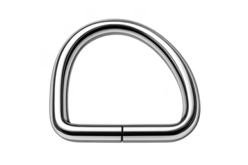 Metal D-Ring Silver, Isolated on transparent background, Accessory Item