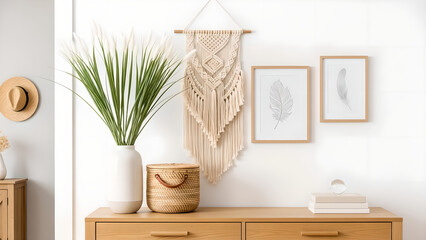 Modern Interior Design Scandinavian Decor White Wall Wooden Furniture