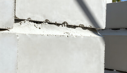 Aerated concrete blocks stacked at construction site