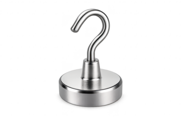 Magnetic hook on transparent background, strong and stainless steel tool