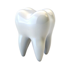 White Molar Tooth Isolated on White Background