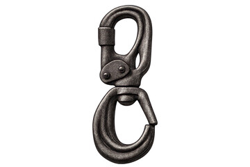 Obraz premium Metal Swivel Eye Snap Hook on transparent background close-up view
