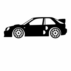 Fototapeta premium rally car icon silhouette in flat style for motorsport and racing design