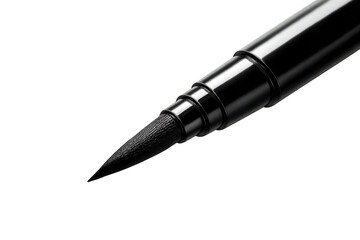 Elegant black calligraphy brush on a transparent background image.