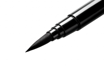 Elegant black calligraphy brush on a transparent background image.