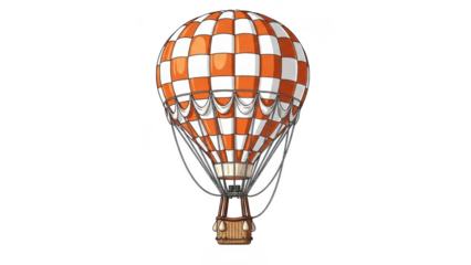 Vintage hot air balloon floating