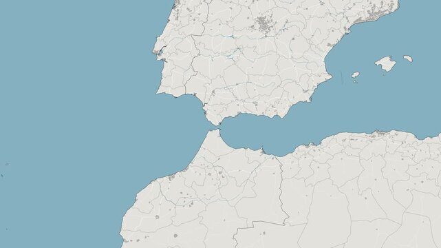 Detailed Map of Gibraltar Strait Area