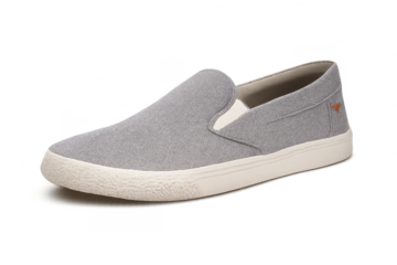 Gray Slip-On Shoe Image on transparent background for commercial use.