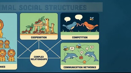 Animal Social Structure Infographic Animation.
