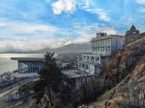 Sevan, Armenia - built on the shores of Sevan Lake during URSS rule as a retreat for the Writers' Union of Armenia, the Writers House is one of the finest example of Soviet Brutalism