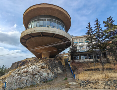 Sevan, Armenia - built on the shores of Sevan Lake during URSS rule as a retreat for the Writers' Union of Armenia, the Writers House is one of the finest example of Soviet Brutalism