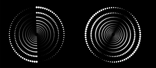 Multicolored spiral. Curved path of dots and lines. Vector. © Oleksandr