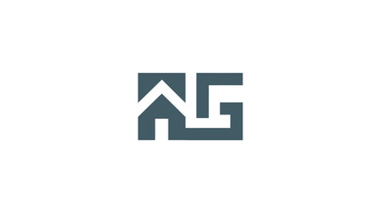 Obraz premium Abstract geometric initial logo design, modern lettermark symbol combining A and G for company branding, creative monogram graphic template.